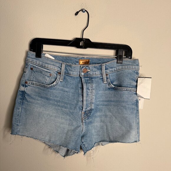 MOTHER Women's Blue The Scapper Cut Off Fray Denim‎ Shorts - Size 27 - Picture 1 of 9